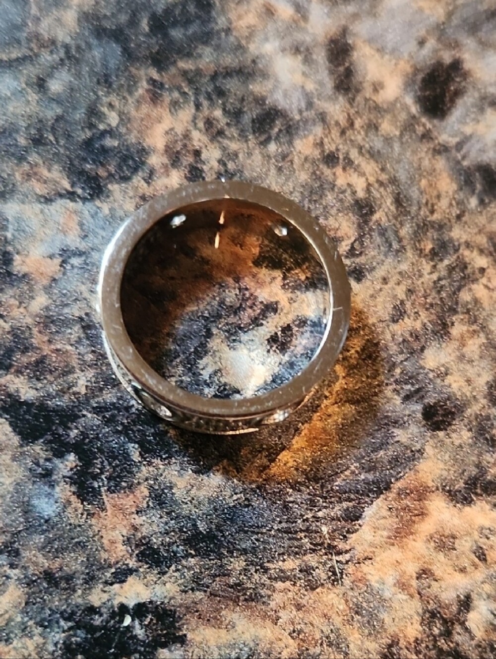 Silver-Tone Band Ring with Cutout Detail